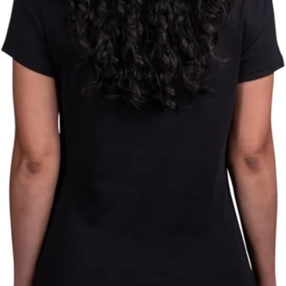Kirkland Signature Women's Scoop Neck Short Sleeve Pima Cotton Tee, Black, XXL - Picture 2 of 2